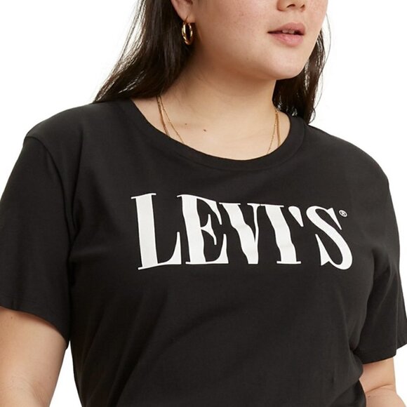 Levis Womens Plus Size Black Logo T-Shirt 1X - Picture 3 of 3